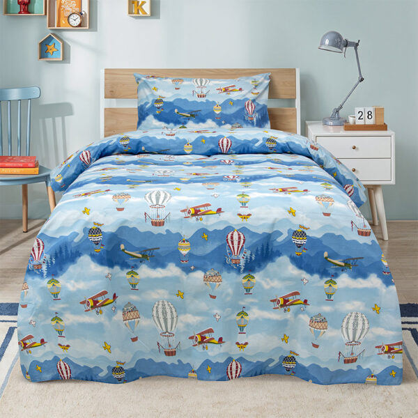 LINO ΠΑΙΔΙΚΑ ΣΕΤ ΣΕΝΤΟΝΙΑ CLOUD CHASERS BLUE 170X260 100% Βαμβάκι