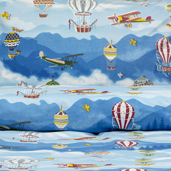 LINO ΠΑΙΔΙΚΑ ΣΕΤ ΣΕΝΤΟΝΙΑ CLOUD CHASERS BLUE 170X260 100% Βαμβάκι - Image 3