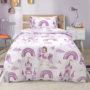 LINO ΠΑΙΔΙΚΑ ΣΕΤ ΣΕΝΤΟΝΙΑ DREAMY CASTLELAND WHITE 170X260 100% Βαμβάκι