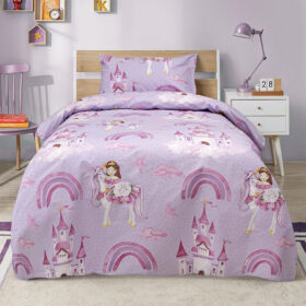 LINO ΠΑΙΔΙΚΑ ΣΕΤ ΣΕΝΤΟΝΙΑ DREAMY CASTLELAND LILAC 170X260 100% Βαμβάκι
