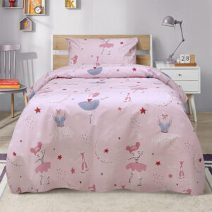 LINO ΠΑΙΔΙΚΑ ΣΕΤ ΣΕΝΤΟΝΙΑ DREAMY DANCERS PINK 170X260 100% Βαμβάκι