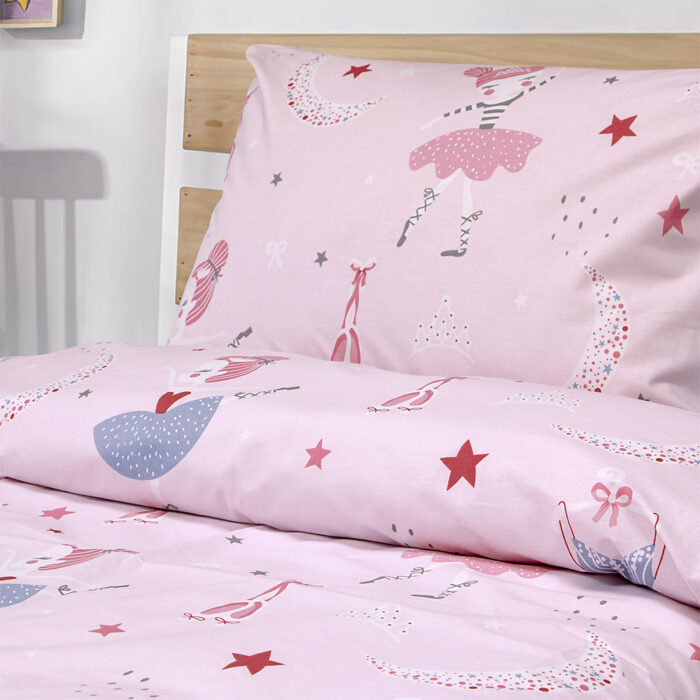 LINO ΠΑΙΔΙΚΑ ΣΕΤ ΣΕΝΤΟΝΙΑ DREAMY DANCERS PINK 170X260 100% Βαμβάκι - Image 2