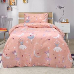 LINO ΠΑΙΔΙΚΑ ΣΕΤ ΣΕΝΤΟΝΙΑ DREAMY DANCERS CORAL 170X260 100% Βαμβάκι