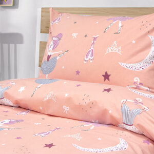 Alternative view of LINO ΠΑΙΔΙΚΑ ΣΕΤ ΣΕΝΤΟΝΙΑ DREAMY DANCERS CORAL 170X260 100% Βαμβάκι
