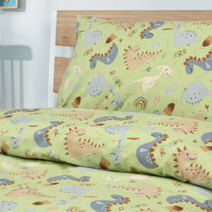Alternative view of LINO ΠΑΙΔΙΚΑ ΣΕΤ ΣΕΝΤΟΝΙΑ JURRASIC NAP GREEN 170X260 100% Βαμβάκι