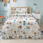 LINO ΠΑΙΔΙΚΑ ΣΕΤ ΣΕΝΤΟΝΙΑ PLAYGROUND TOWN GREY 170X260 100% Βαμβάκι