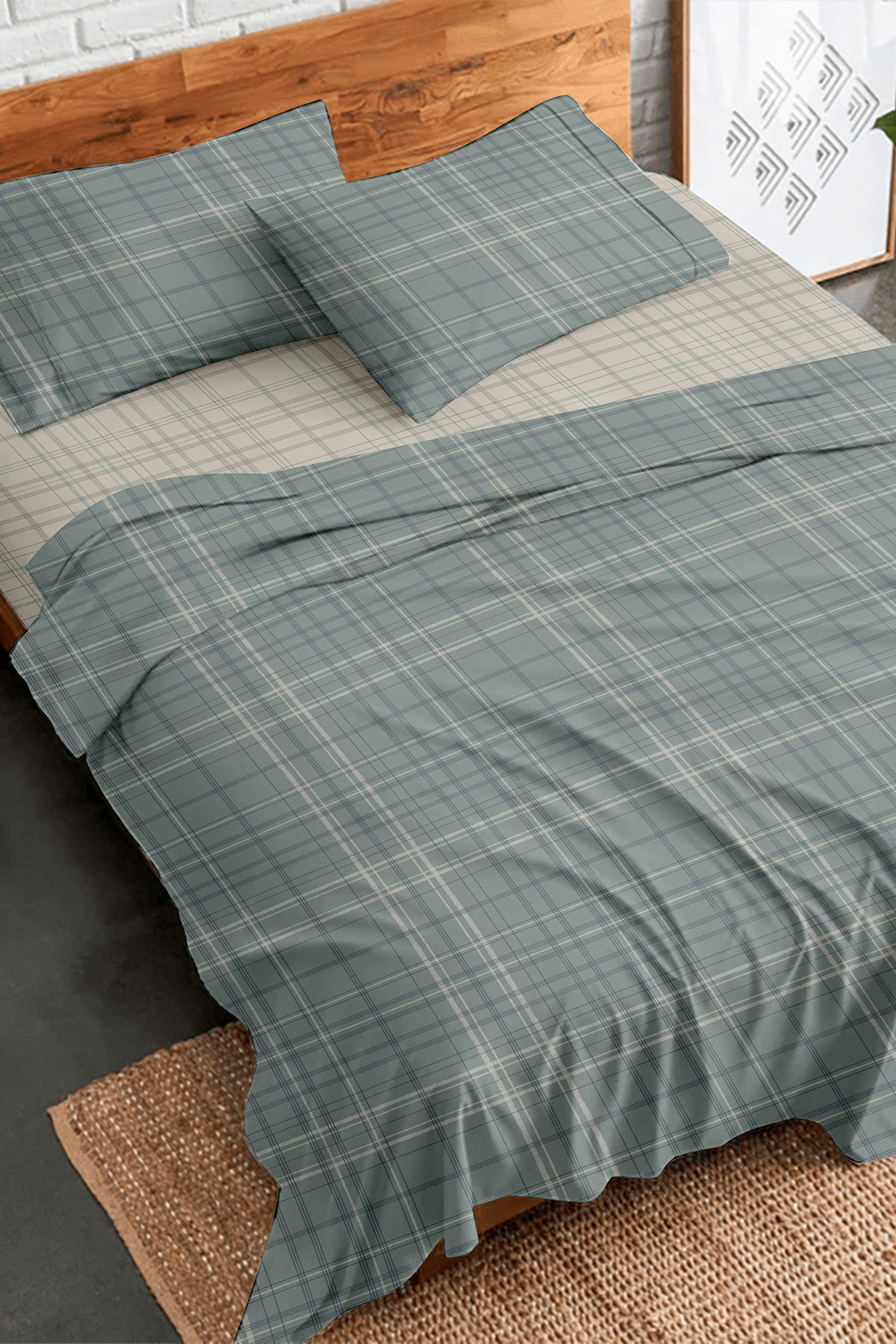 152-15-52.jpg Σετ Σεντόνια Flannel 2066 Grey Υπέρδιπλο με λάστιχο (170x205+30) SUNSHINEHOME - Image 1