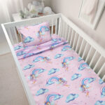 LINO BEBE ΣΕΤ ΣΕΝΤΟΝΙΑ ENHANCED RAINBOW PINK 120X180 100% Βαμβάκι