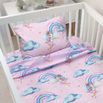 LINO BEBE ΣΕΤ ΣΕΝΤΟΝΙΑ ENHANCED RAINBOW PINK 120X180 100% Βαμβάκι - Image 2