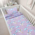 LINO BEBE ΣΕΤ ΣΕΝΤΟΝΙΑ ENHANCED RAINBOW LILAC 120X180 100% Βαμβάκι