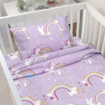LINO BEBE ΣΕΤ ΣΕΝΤΟΝΙΑ RAINBOW GALLOP LILAC 120X180 100% Βαμβάκι - Image 2
