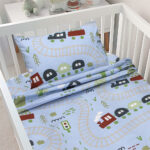 LINO BEBE ΣΕΤ ΣΕΝΤΟΝΙΑ FOREST EXPRESS PETROL 120X180 100% Βαμβάκι - Image 2
