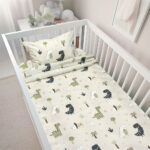 LINO BEBE ΣΕΤ ΣΕΝΤΟΝΙΑ DINO FOREST GREEN 120X180 100% Βαμβάκι