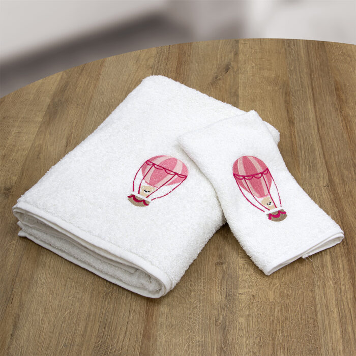 LINO ΣΕΤ ΠΕΤΣΕΤΕΣ PALONCINO WHITE/PINK 2ΤΜΧ 100% Βαμβάκι - Image 2