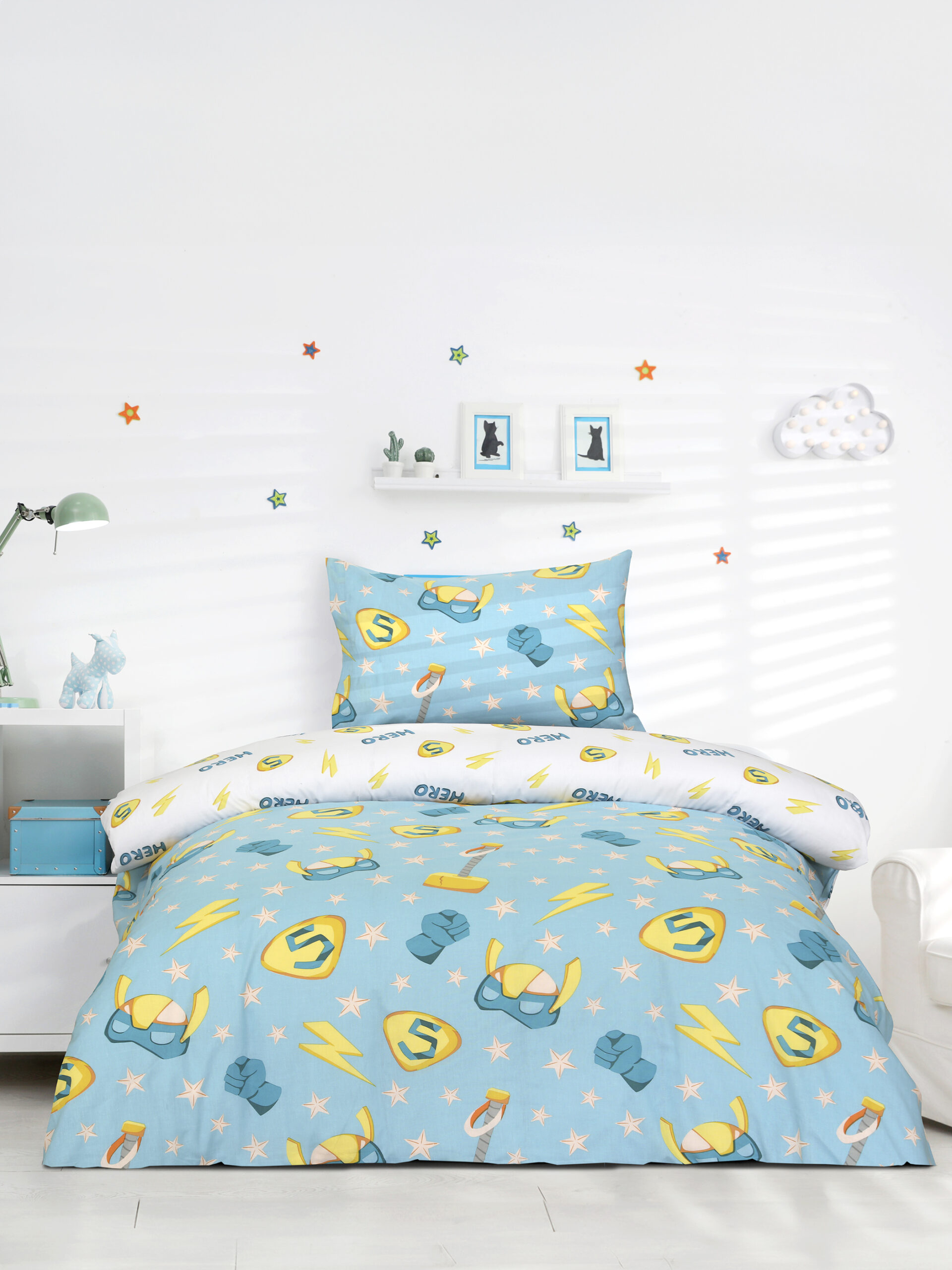 5206482171169-1.jpg Σετ Παπλωματοθήκη Μονή - Super της Kocoon Kids 100% Cotton, 144 T.C. Μονή (1 x 165x245 + 1 Μαξιλαροθήκη 52x72) - Image 1