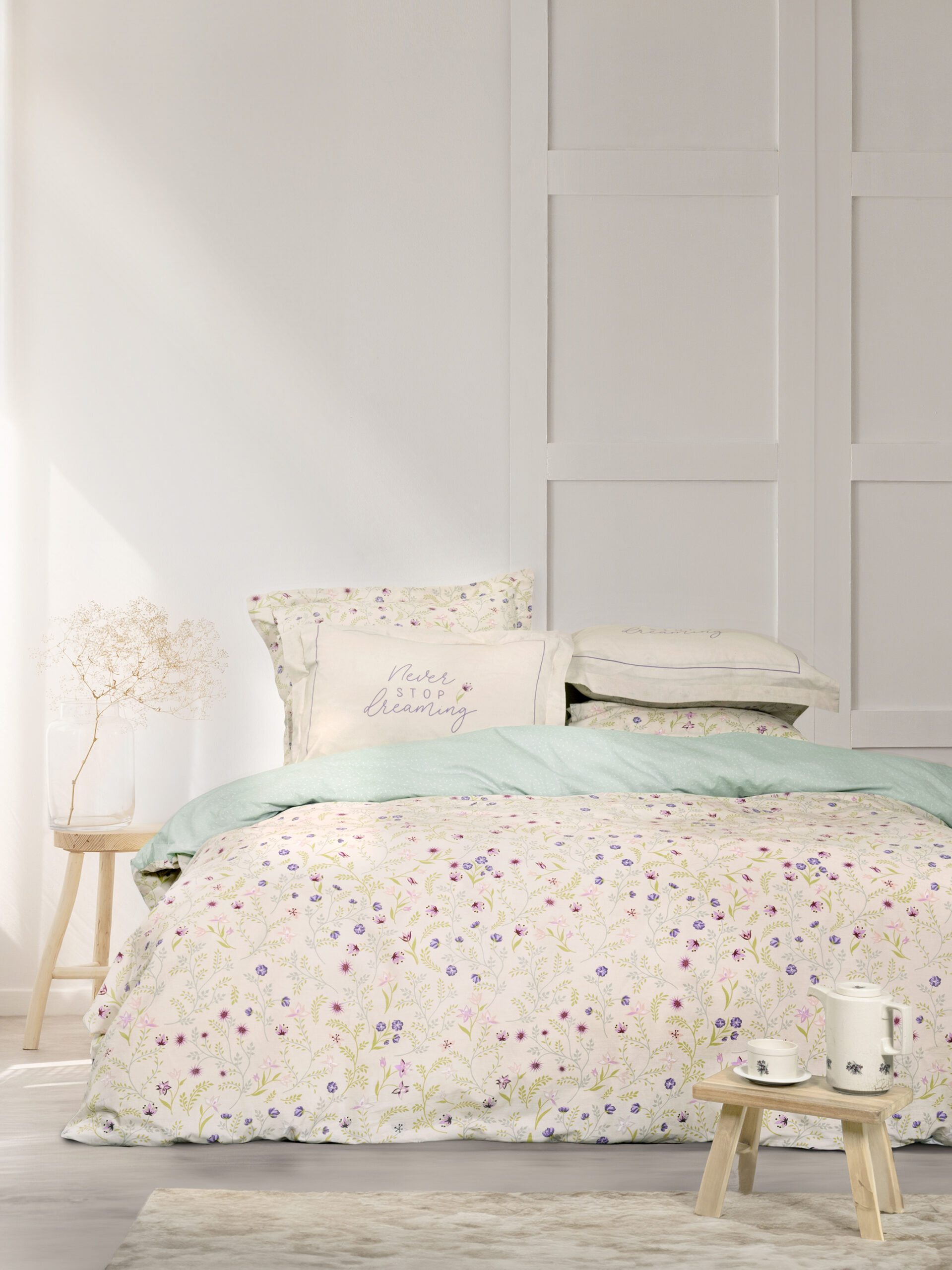 5206482174559-21.jpg Σετ Σεντόνια Υπέρδιπλα - Dream Garden της Nima Home 100% Cotton, 144 T.C. Υπέρδιπλα (2 x 240x260 + 2 μαξ/κες 52x72) - Image 1