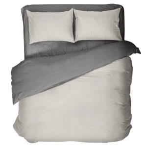 Παπλωματοθήκη Γίγας Colors - Oat Beige / Midnight Gray της Nima Home 100% Cotton, 144 T.C. Γίγας 240x260