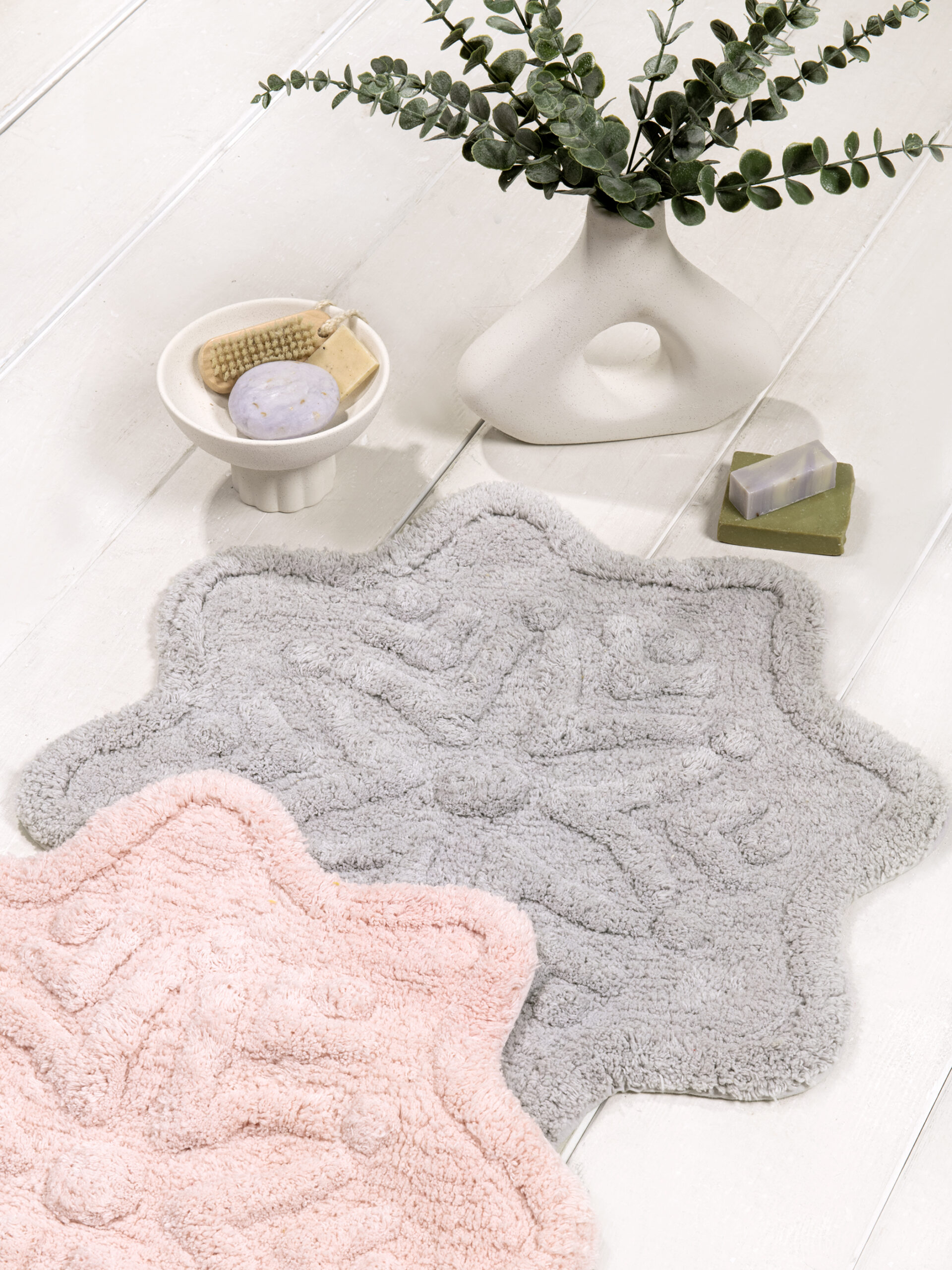 5206482178762-2.jpg Πατάκι Μπάνιου 50x80 - Lily Light Gray της Nima Home 100% Cotton Πατάκι 50x80 - Image 1