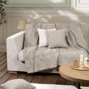 Ριχτάρι 180x180 - Roselle Taupe της Nima Home Chenille, 55% Acrylic - 20% Polyester - 25% Cotton Μονοθέσιος 180x180
