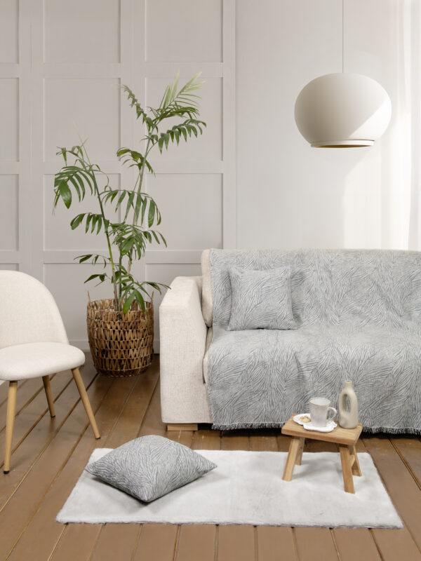 Ριχτάρι 180x180 - Moca Gray της Nima Home Chenille, 55% Acrylic - 20% Polyester - 25% Cotton Μονοθέσιος 180x180