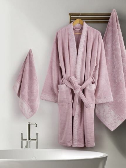 Μπουρνούζι Kimono - Small - Inverno Pink της Nima Home 100% Cotton, 380 gsm Small
