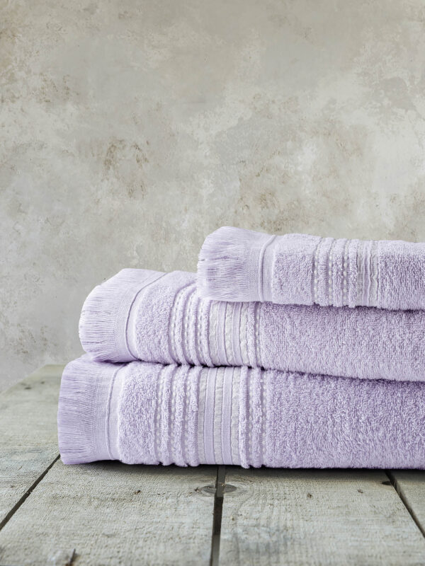 Σετ Πετσέτες (30x50 + 50x90 + 70x140) - Allora Lilac της Nima Home 100% Cotton, 450 gsm Σετ (1 x 30x50 + 1 x 50x90 + 1 x 70x140)