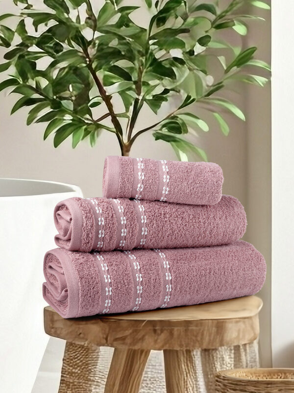 Σετ Πετσέτες (30x50 + 50x90 + 70x140) - Retour Apple Pink της Nima Home 100% Cotton, 450 gsm Σετ (1 x 30x50 + 1 x 50x90 + 1 x 70x140)
