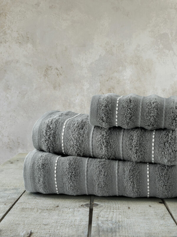 Σετ Πετσέτες (30x50 + 50x90 + 70x140) - Aura Dark Gray της Nima Home 100% Cotton, 450 gsm Σετ (1 x 30x50 + 1 x 50x90 + 1 x 70x140)