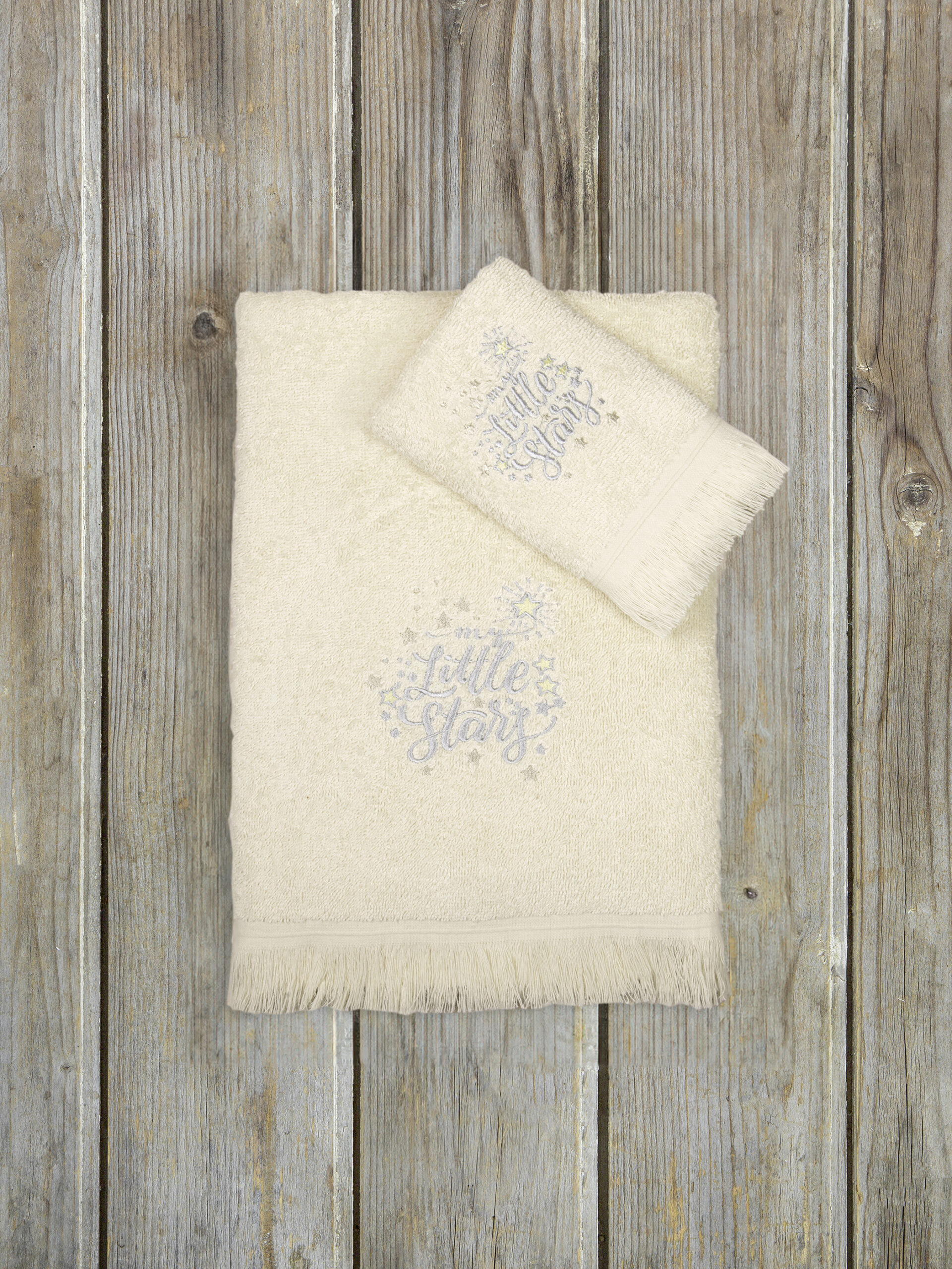 5206482182653.jpg Σετ Πετσέτες (30x50 + 70x120) - Little Stars της Kocoon Bebe 100% Cotton, 380 gsm Σετ (1 x 30x50 + 1 x 70x120) - Image 1