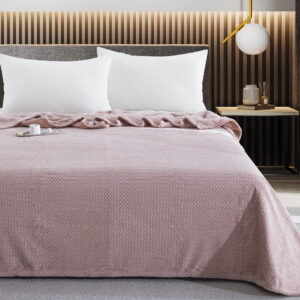 JF09 Pink Κουβέρτα Fleece 300gsm Jacquard Flannel Blanket 160x240 Liolios Home