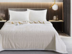 JF13 Cream Κουβέρτα/Blanket 330gsm Jacquard Velvet Blanket 160x240 Liolios Home