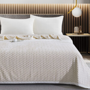 JF13 Cream Κουβέρτα/Blanket 330gsm Jacquard Velvet Blanket 220x240 Liolios Home