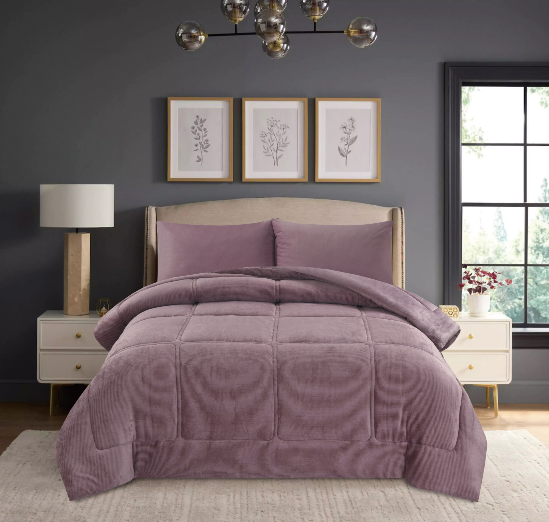 Napoli-Purple.jpg Napoli (Lilac) Κουβερτοπάπλωμα Jacquard flannel 160x240 Liolios Home - Image 1