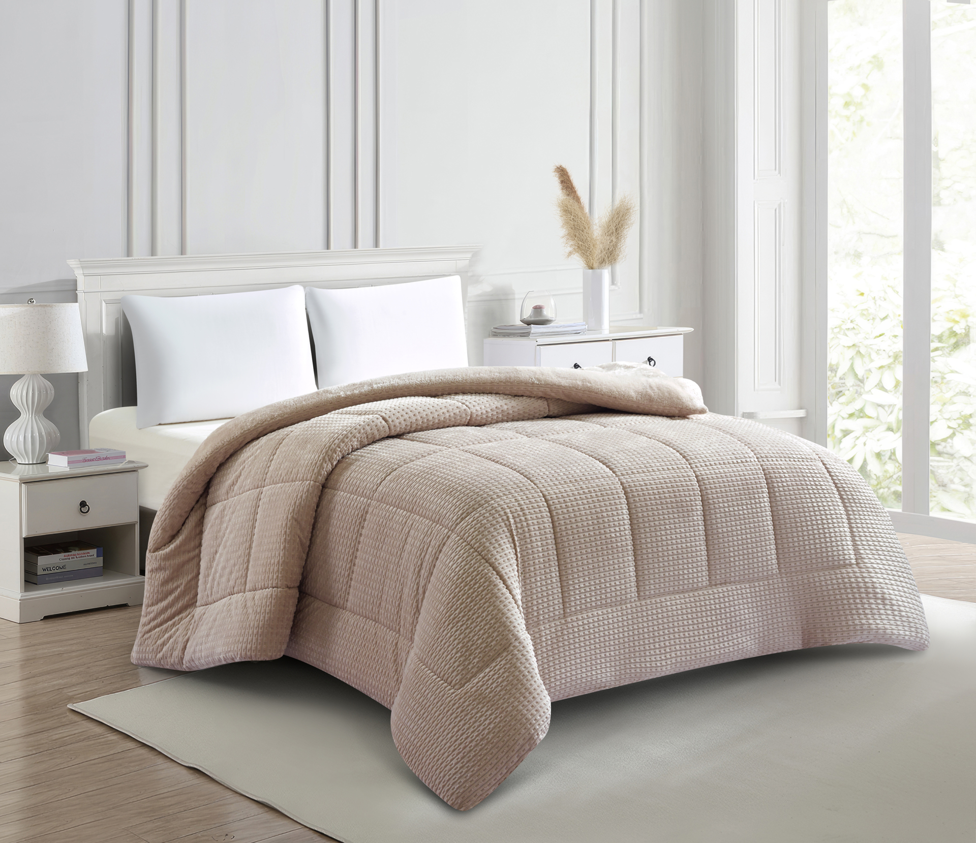 SAHARA-Beige-1-1.jpg Sahara (Beige) Κουβερτοπάπλωμα Jacquard flannel 180x240 Liolios Home - Image 1