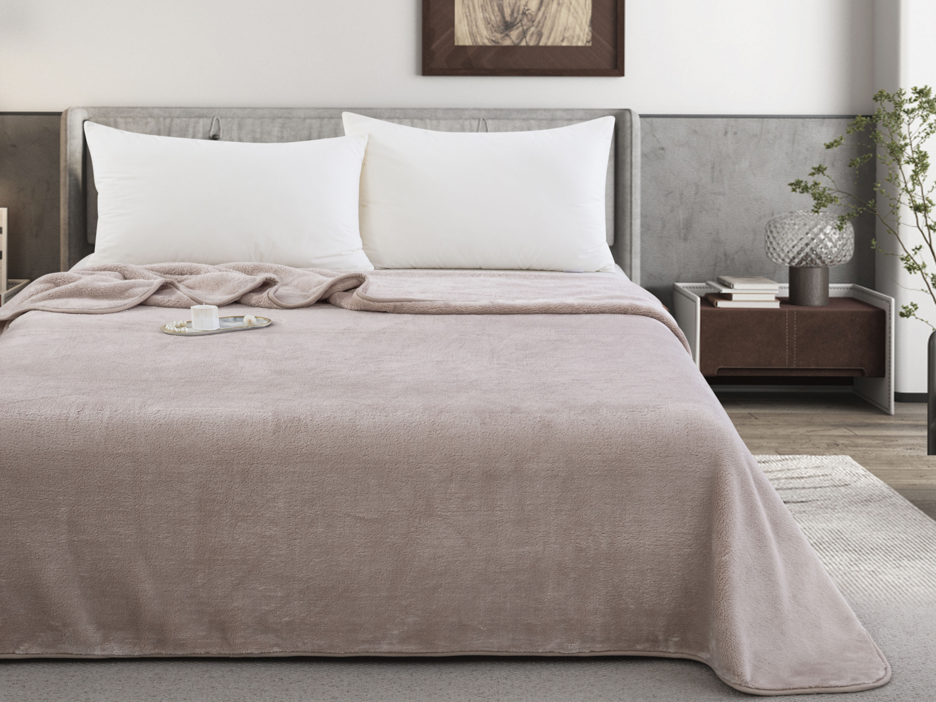 beige-1.jpg Zurigo (Beige) Κουβέρτα/Blanket Velour Supersoft Blanket 500gsm 160x240 Liolios Home - Image 1