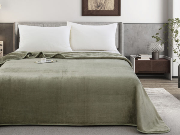 Zurigo (Green) Κουβέρτα/Blanket Velour Supersoft Blanket 500gsm 160x240 Liolios Home