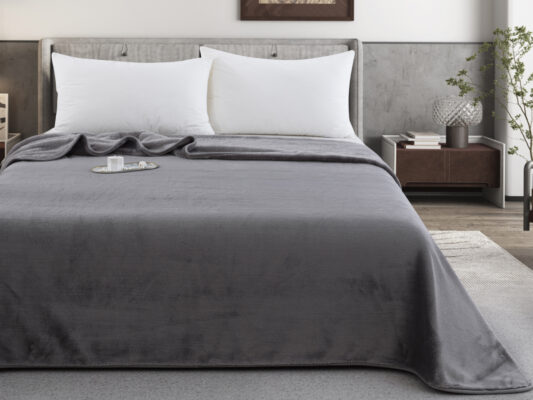 Zurigo (Grey) Κουβέρτα/Blanket Velour Supersoft Blanket 500gsm 220x240 Liolios Home