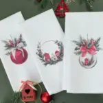 Ποτηρόπανα Κουζίνας Χριστουγεννιάτικα Christmas Ball Σετ 3ΤΜΧ (3) 50 x 70 cm  50% Βαμβάκι - 50% Polyester Λευκό BOREA - Image 2