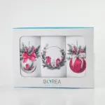 Ποτηρόπανα Κουζίνας Χριστουγεννιάτικα Christmas Ball Σετ 3ΤΜΧ (3) 50 x 70 cm  50% Βαμβάκι - 50% Polyester Λευκό BOREA - Image 3