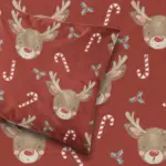 Σεντόνι Χριστουγεννιάτικο Rudolf Διπλό 220 x 240 cm  100% Βαμβάκι Πετρόλ BOREA - Image 2