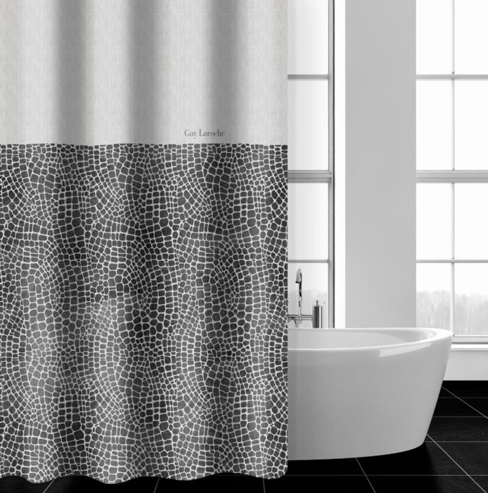 Κουρτίνα Μπάνιου Safari Anthracite της Guy Laroche (100% Polyester - water repellant) - Image 1