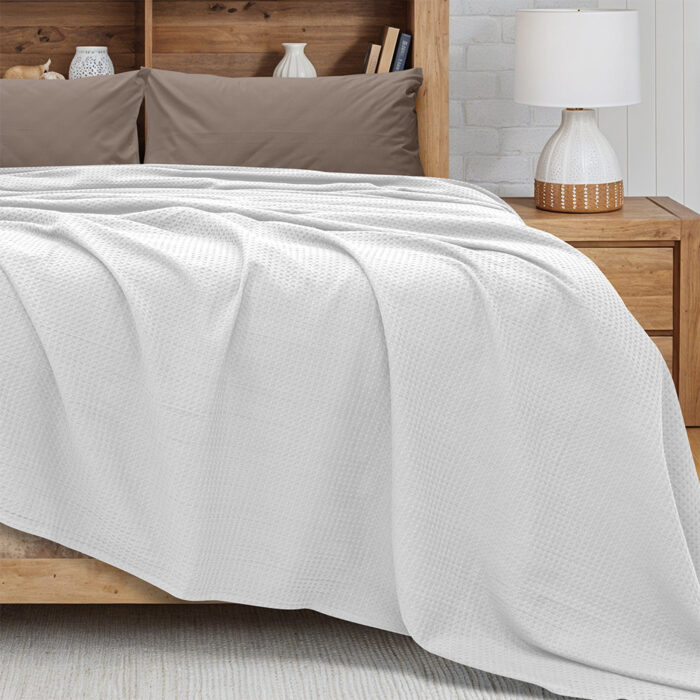 LINO Κουβέρτα King size (240x260) Πικέ Cocoon Λευκό 100% Βαμβάκι - Image 2