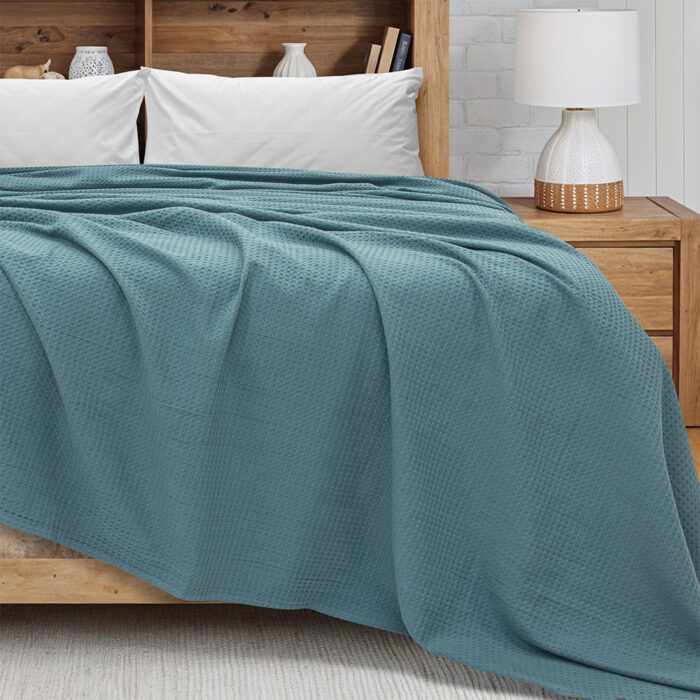 LINO Κουβέρτα King Size (240x260) Πικέ Cocoon Πετρόλ 100% Βαμβάκι - Image 2