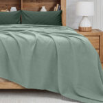 LINO Κουβέρτα King Size (240x260) Πικέ Cocoon Μέντα 100% Βαμβάκι - Image 2