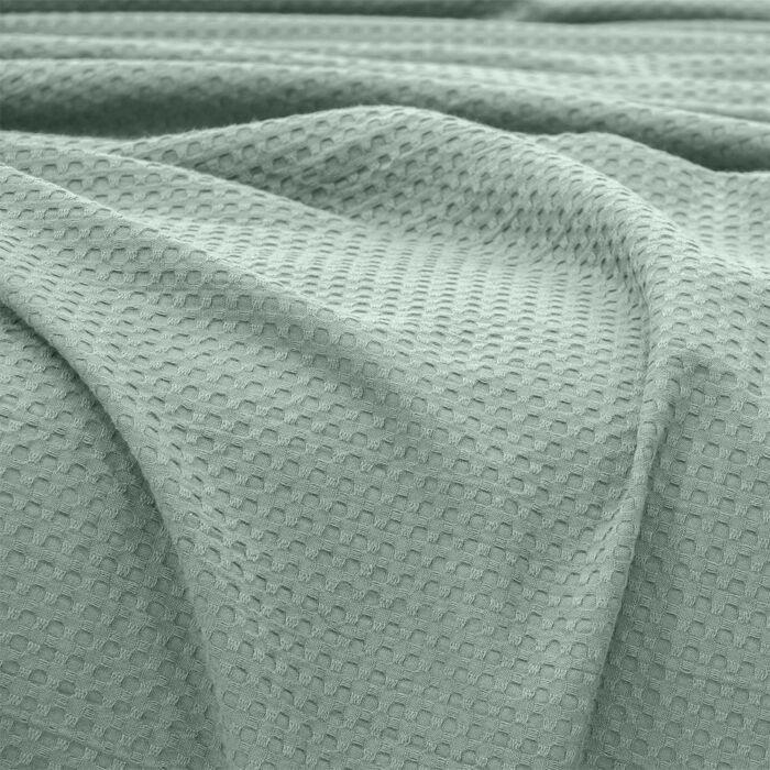LINO Κουβέρτα King Size (240x260) Πικέ Cocoon Μέντα 100% Βαμβάκι - Image 4