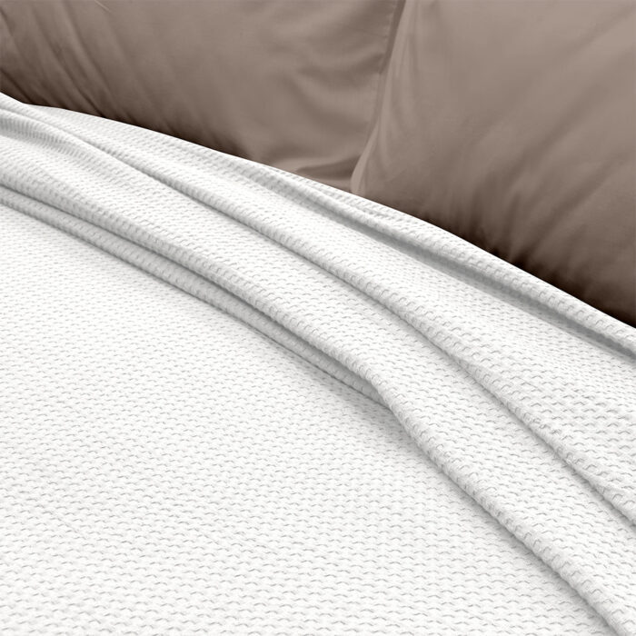 LINO Κουβέρτα Υπέρδιπλη (220x240) Πικέ Cocoon Λευκό 100% Βαμβάκι - Image 3