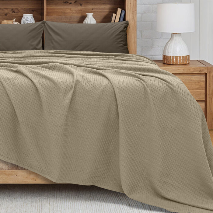 LINO Κουβέρτα Υπέρδιπλη (220x240) Πικέ Cocoon Μόκα 100% Βαμβάκι - Image 2