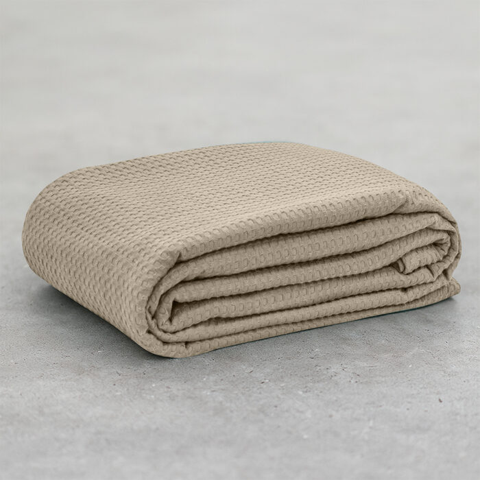 LINO Κουβέρτα Υπέρδιπλη (220x240) Πικέ Cocoon Μόκα 100% Βαμβάκι - Image 6