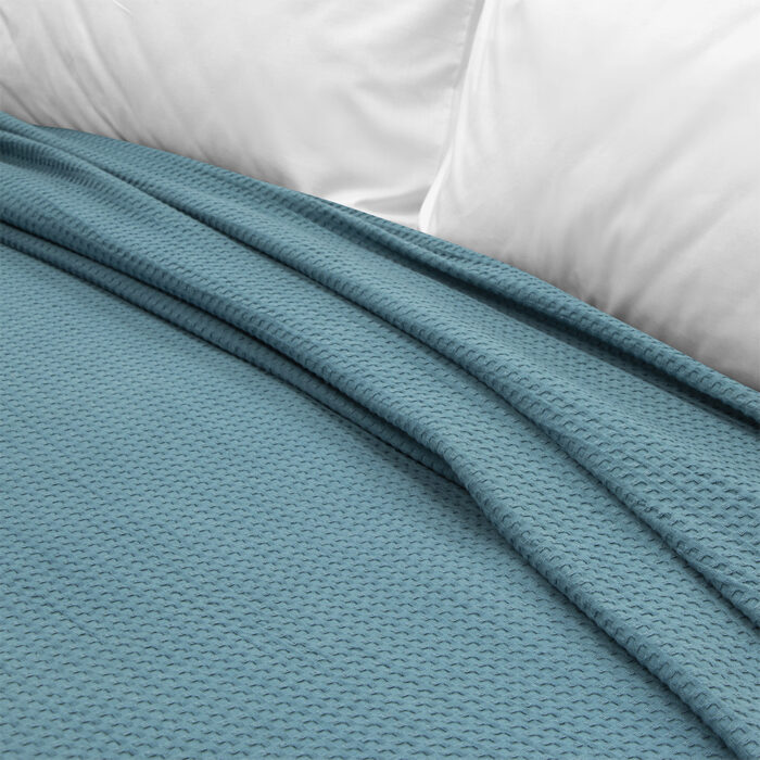 LINO Κουβέρτα Υπέρδιπλη (220x240) Πικέ Cocoon Πετρόλ 100% Βαμβάκι - Image 3