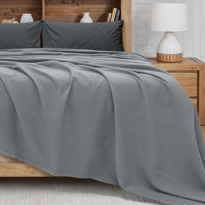 LINO Κουβέρτα Υπέρδιπλη (220x240) Πικέ Cocoon Γκρι 100% Βαμβάκι - Image 2